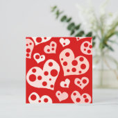 LOVE Hearts Valentijnsdag Ontwerper Vierkante Noti Feestdagenkaart (Staand voorkant)