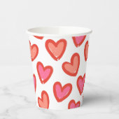Love Hearts Valentijnsdag Papieren Bekers (Links)
