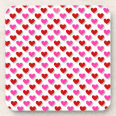 Love Hearts Valentijnsdag Pattern Bier Onderzetter (Voorkant)