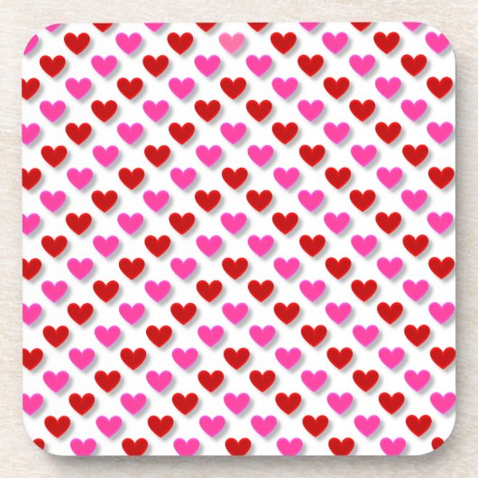 Love Hearts Valentijnsdag Pattern Bier Onderzetter (Voorkant)