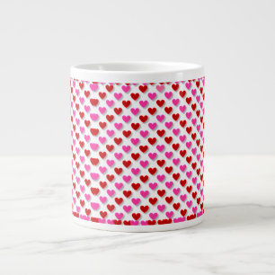 Love Hearts Valentijnsdag Pattern Grote Koffiekop