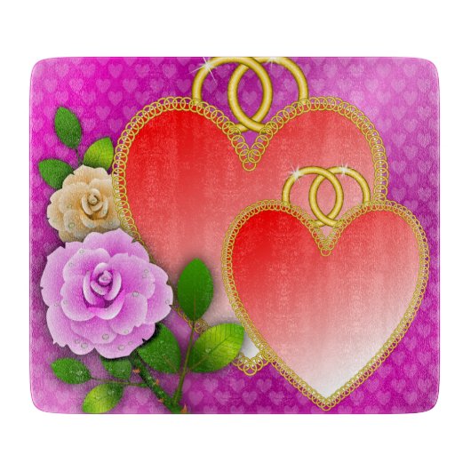 Love Hearts Valentijnsdag Snijplank (Voorkant)