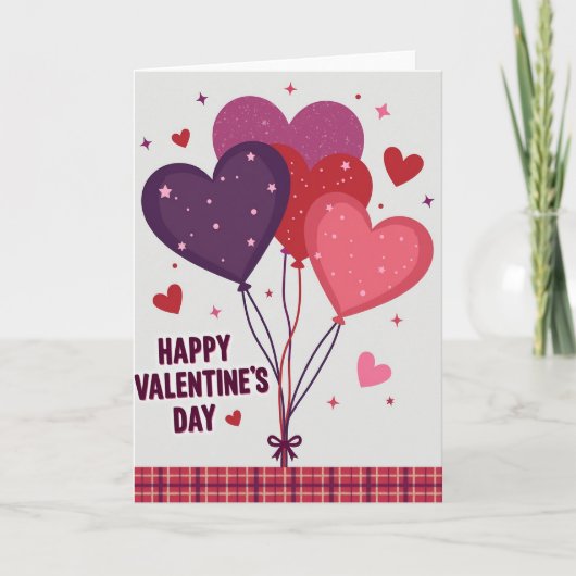 Love Hearts Valentines Day Card Kaart (Voorkant)