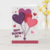 Love Hearts Valentines Day Card Kaart (Gele Bloem)