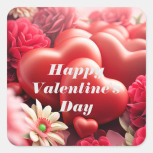 Love Hearts Vierkante Sticker
