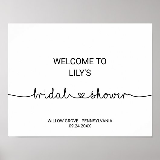 Love Hearts Vrijgezellenfeest Welcome Poster (Voorkant)