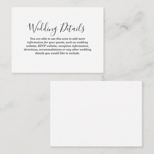 Love Hearts Weddenschap Details Enclosure Card Informatiekaartje (Voorkant / Achterkant)