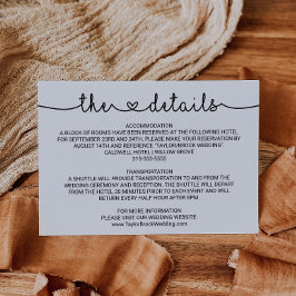 Love Hearts Wedding Details Enclosure Kaart