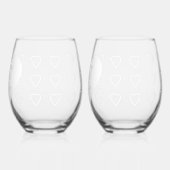 Love Hearts Wedding Engagement Drinkware Set Wijnglas Zonder Voet (Links)