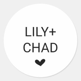 Love Hearts Wedding Envelope Seals Ronde Sticker