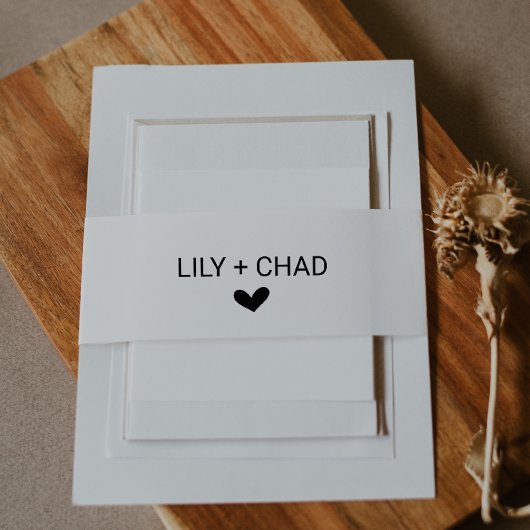 Love Hearts Wedding Invitation Belly Band Uitnodigingen Wikkel