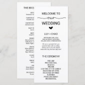 Love Hearts Wedding Program Programmakaart (Voorkant / Achterkant)