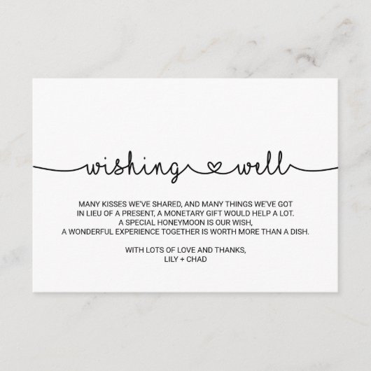 Love Hearts Wedding Wishing Well Informatiekaartje (Voorkant)