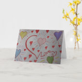 Love Hearts Wenskaart Kaart (Gele Bloem)