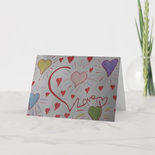 Love Hearts Wenskaart Kaart (Voorkant)