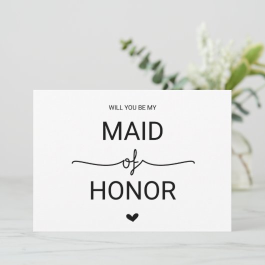 Love Hearts will you be My Maid of Honor Kaart (Staand voorkant)