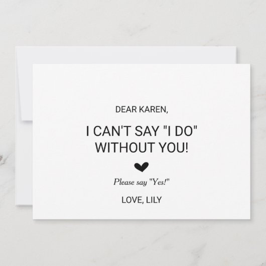 Love Hearts will you be My Maid of Honor Kaart (Achterkant)