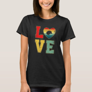 Love Hedégel Retro 70s Hart Boerderij Ani T-shirt