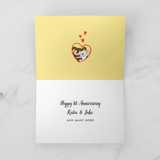 Love Height Jubileum Add Year Names Kaart (Binnen)