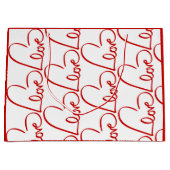 Love Height Word Art Red Pattern Valentijns Groot Cadeauzakje (Voorkant)