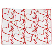 Love Height Word Art Red Pattern Valentijns Groot Cadeauzakje (Achterkant)