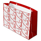 Love Height Word Art Red Pattern Valentijns Groot Cadeauzakje (Achterkant Gekanteld)