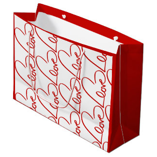 Love Height Word Art Red Pattern Valentijns Groot Cadeauzakje