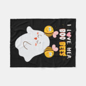 Love Her Boo Bijen Grappig Halloween Paar Echtgeno Fleece Deken (Voorkant (Horizontaal))