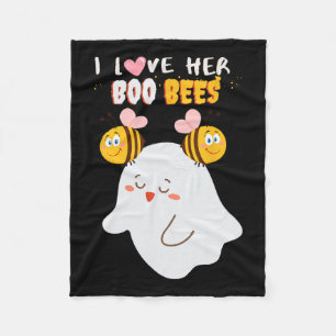 Love Her Boo Bijen Grappig Halloween Paar Echtgeno Fleece Deken