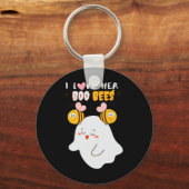 Love Her Boo Bijen Grappig Halloween Paar Echtgeno Sleutelhanger (Voorkant)