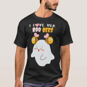 Love Her Boo Bijen Grappig Halloween Paar Echtgeno T-shirt