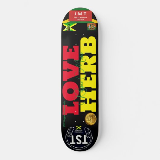 LOVE HERB JMT JAMAICA 8 1/4" Skateboard Deck (Voorkant)