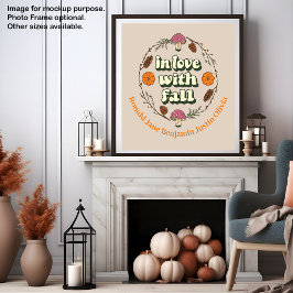 Love Herfst Thanksgiving Familienamen aanpassen Poster