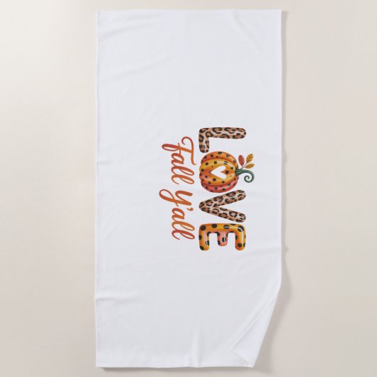 Love Herfst Y'all Herfst Strandlaken (Voorkant)