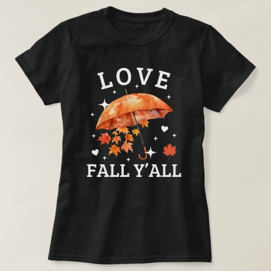 Love Herfst Y'all | herfstbladeren | Schattigee He T-shirt (Design voorkant)