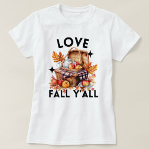 Love Herfst Y'all herfstbladeren Schattigee He T-shirt