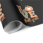 Love Herfst Y'All Leopard Print Herfst Thanksgivin Cadeaupapier (Rol Hoek)