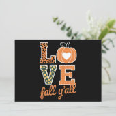 Love Herfst Y'All Leopard Print Herfst Thanksgivin Feestdagenkaart (Staand voorkant)