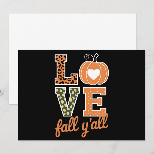 Love Herfst Y'All Leopard Print Herfst Thanksgivin Kaart (Voorkant / Achterkant)