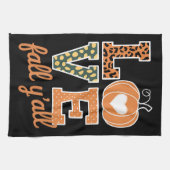 Love Herfst Y'All Leopard Print Herfst Thanksgivin Theedoek (Horizontaal)