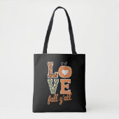 Love Herfst Y'All Leopard Print Herfst Thanksgivin Tote Bag (Voorkant)