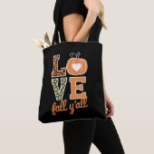 Love Herfst Y'All Leopard Print Herfst Thanksgivin Tote Bag (Dichtbij)