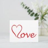 Love Herz auf weißem Hintergrund Briefkaart (Staand voorkant)