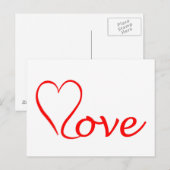 Love Herz auf weißem Hintergrund Briefkaart (Voorkant / Achterkant)