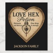 Love Hex Potion One Dop is genoeg Wijn Etiket (Enkel label)