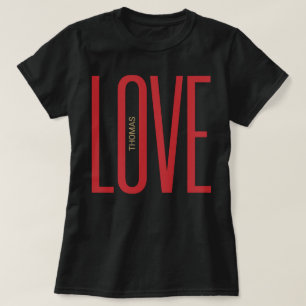 Love High Letters Red Golden Monogram Chic Design T-shirt