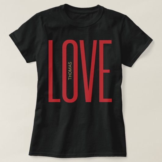 Love High Letters Red Golden Monogram Chic Design T-shirt (Design voorkant)
