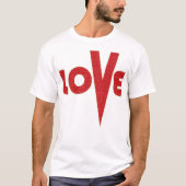 Love High V Letter Art Red en Gold Glitter T-shirt (Voorkant)