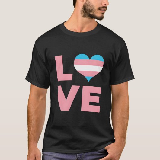 Love Hij Transgender Vlag T-shirt (Voorkant)