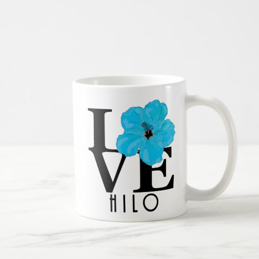 LOVE Hilo Blue Hibiscus 11oz Koffiemok (Rechts)